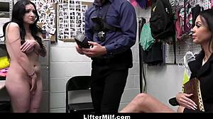 Security catches hot milf shoplifter leia rae, time to punish that big ass?