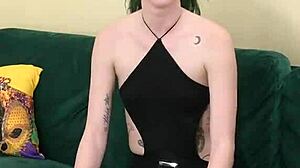 kit summers teases in tight black bodysuit and gothic miniskirt ready for skinny ass play?