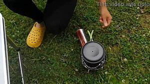 Vacation sex tape rips clothes off stepmom's feet and toes!