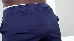 boschi pope bends flexible tattooed body fingering feet while stroking thick black cock
