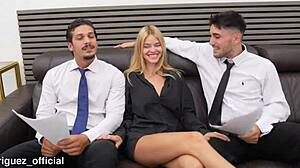 boss this interview got wild she takes double penetration from us in threesome - rossa vax