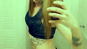 Hot Tranny Gropes Her Clitty In Satin Panties!