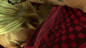 blonde milf mommy bent over bed for deepthroat and doggystyle assfucking