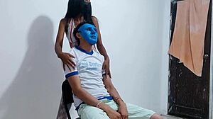 effeminate guy stares horny as 22 year old latina milf dances like total whore