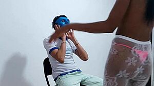 effeminate guy stares horny as 22 year old latina milf dances like total whore