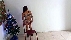 colombian latina stepmom dances seductively in lingerie showing her pussy