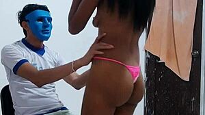 effeminate guy stares horny as 22 year old latina milf dances like total whore