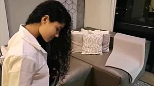 Skinny muscular blonde with huge cock pounds big ass curvy colombian latina cutie