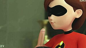 Elastigirl Guzzles Cum In Wild Animated Blowjob Frenzy!