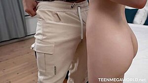 dakota doll gets bent over fucked doggystyle then creampied at breakfast