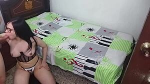 cute colombian amateur bends over for homemade doggystyle rimjob and deepthroat