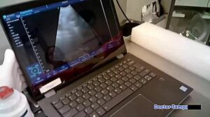 dr tampa teases nova maverick's shaved pussy with ultrasound backstage in hospital
