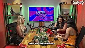 three horny brazilian milfs strip tease with toys in california studio