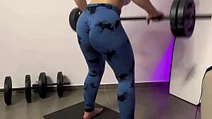 Latina's Athletic Big Ass Works Out in Thong Shorts Leggings