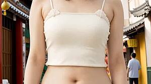 Sultry Chinatown models tease in lingerie and panties barefoot