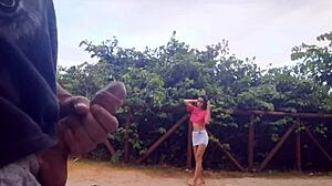 heart racing from risky public park handjob on hard cock for hot stranger i just flashed