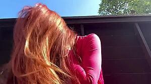 hey italian milf artemisia loves outdoor long hair fetish solo tease