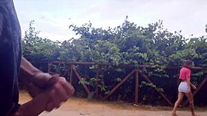heart racing from risky public park handjob on hard cock for hot stranger i just flashed