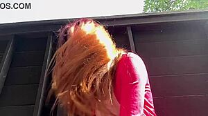 hey italian milf artemisia loves outdoor long hair fetish solo tease