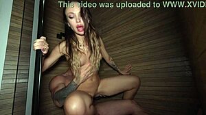 hey babe i fuck this brunette hard in shower then she swallows cum