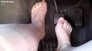 zeraphine73's best car feet socks shoes toes tease