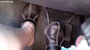 zeraphine73's best car feet socks shoes toes tease