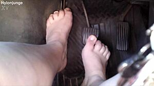 zeraphine73's best car feet socks shoes toes tease