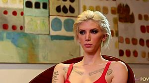 i love how this tattooed short hair blonde pleases her lesbian friends in threesome