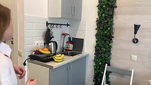 oops i had no toys so this banana's fucking my tight pussy good while i moan
