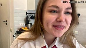 oops i had no toys so this banana's fucking my tight pussy good while i moan