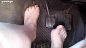 zeraphine73's best car feet socks shoes toes tease