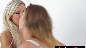 Hot Blonde Czech Dido Angel Licks Extra Skinny Lesbian Teen Shaved Pussy
