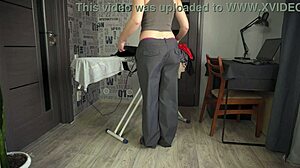 housewife's sexy thong flashes accidentally in silly enf voyeur tease