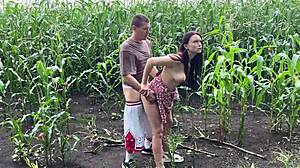 i fucked my horny stepsister hard in the rainy cornfield and creamed her ass