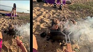 Outdoor BBQ Sparks Couple's Steamy Bed romp