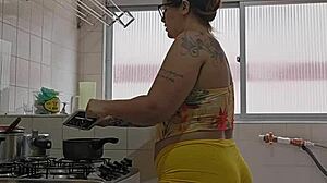 naughty wife crams tiny shorts between ass cheeks flashing her curves in public reality