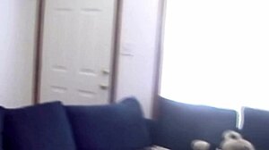 Horny babe feels intense lust sucking thick banana like a slut