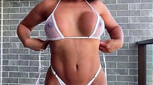 Married Slut Tries Naughty See-Through Bikinis for Beach Flashing Fun