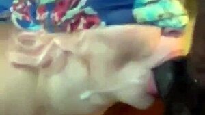 BLINDFOLDED SLUT GAGS ON MONSTER BBC FACE FUCKED DEEP!