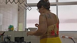 naughty wife crams tiny shorts between ass cheeks flashing her curves in public reality