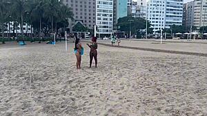 Beach teens lured by cash for public porn fun