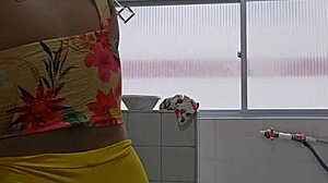 naughty wife crams tiny shorts between ass cheeks flashing her curves in public reality