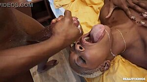 Athletic Big Ass Blonde Chokes on Deepthroat Face Fuck Before Pussy Pounding Reality Kings Style