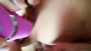 my wife goes wild riding that huge vibrator non-stop