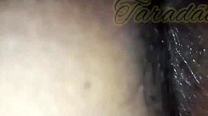 BBW ebony prostitute chokes on huge black cock then takes hot cum in ass
