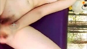Sexy Russian Webcam Teen Rips Clothes for Tit-Teasing Masturbation