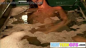 Brookeskye rubs nude pussy in jacuzzi