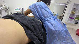Real Masseuse Teases with Forbidden Ass Groping Session