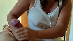 you won't believe this unfaithful wife jerking off her coworker in the hotel with her dirty talk