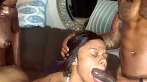 Freaky Ebony Skinny Whore Double Penetration Threesome Squirting Rough